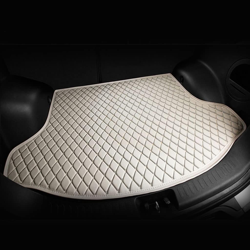 Auto Kofferraummatten für Audi S4 Avant B9 2019-2022,Leder Kofferraumwanne Kratzfest Schutzmatte Kofferraum Fußmatten Zubehör,Beige von SHENYYDR