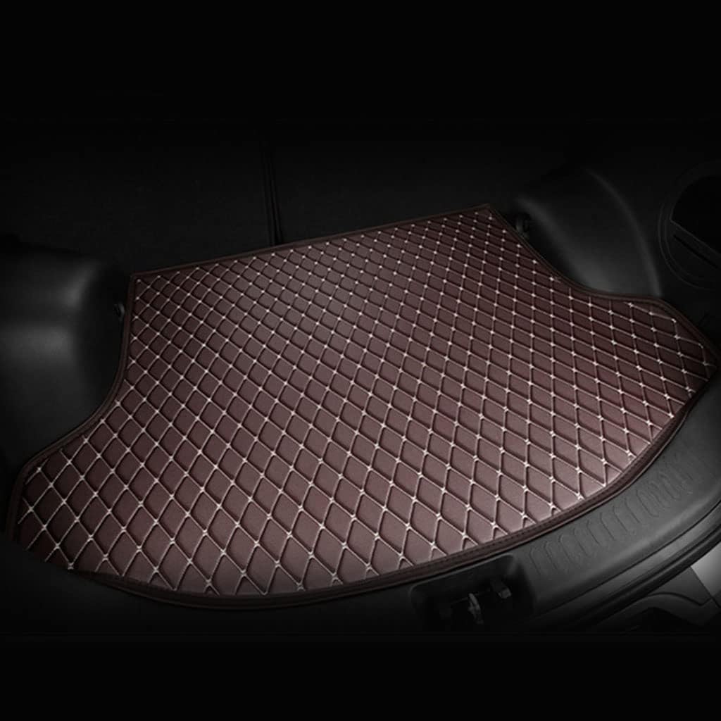 Auto Kofferraummatten für BMW 1er F40 (5-door) 2019-2022,Leder Kofferraumwanne Kratzfest Schutzmatte Kofferraum Fußmatten Zubehör,Coffee Color von SHENYYDR