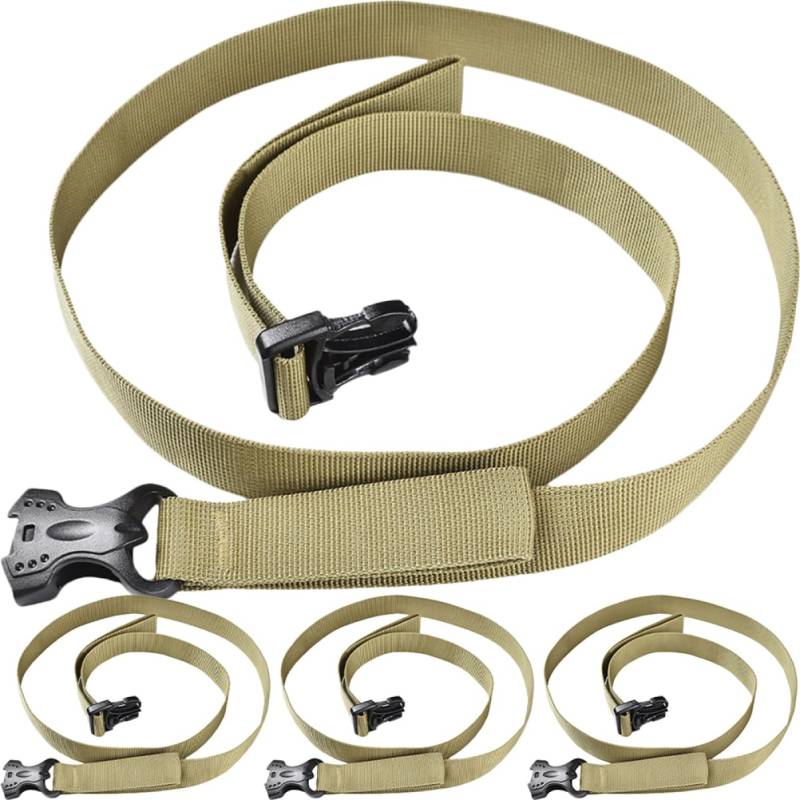 SHERCHPRY 4 Stück Gepäckband Koffergurt Riemen Mit Clips Gepäckgurt Für Handgepäck Riemenschnalle Taschenriemen Zurrgurt Taschengurt Rucksackriemen Tauschen Spanngurt Pp-gurtband Khaki von SHERCHPRY