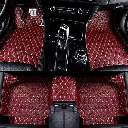 Für Audi A5 4 Door B8 2007-2016 Customized Leder Auto Fußmatten Allwetter wasserdichte rutschfeste Teppich Fußmatten., Burgundy von SHFSXH