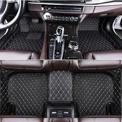 Für Audi A8 Sedan D3 5 Seats SWB 2002-2010 Customized Leder Auto Fußmatten Allwetter wasserdichte rutschfeste Teppich Fußmatten., Black B von SHFSXH