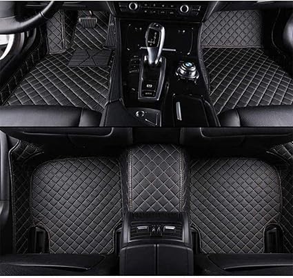 Für Audi A8 Sedan D3 5 Seats SWB 2002-2010 Customized Leder Auto Fußmatten Allwetter wasserdichte rutschfeste Teppich Fußmatten.,Black von SHFSXH