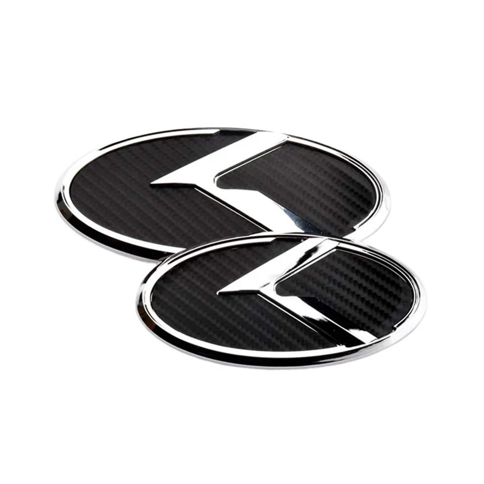 2 Stück X 3D-ABS-K-Logo, Frontgrill-Emblem, Heckkofferraum-Abzeichen, Autoaufkleber, Kompatibel Mit K5 2011–2013, 2009–2014(Carbon Full Black) von SHIAIS