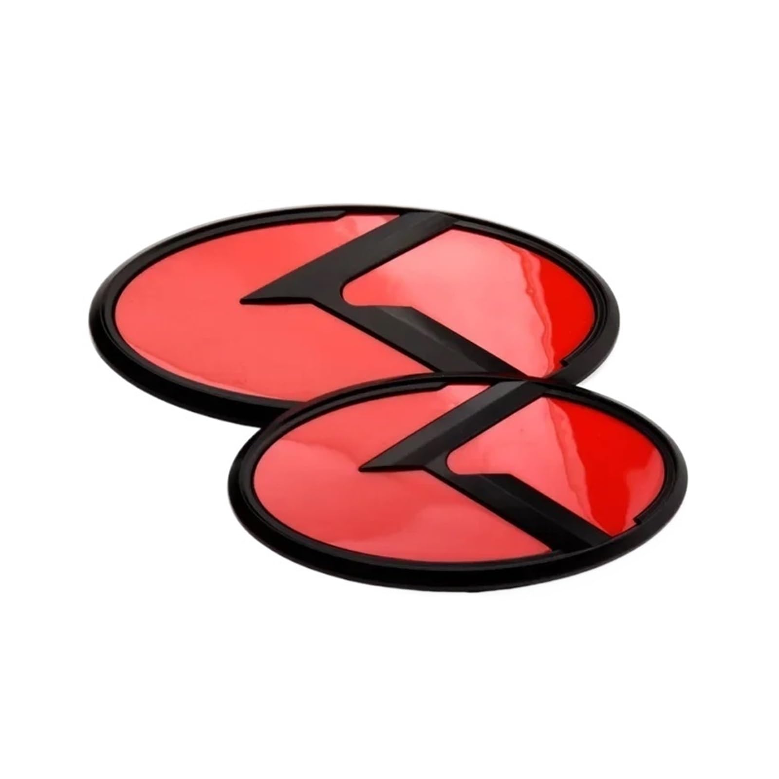 2 Stück X 3D-ABS-K-Logo, Frontgrill-Emblem, Heckkofferraum-Abzeichen, Autoaufkleber, Kompatibel Mit K5 2011–2013, 2009–2014(Red Black) von SHIAIS