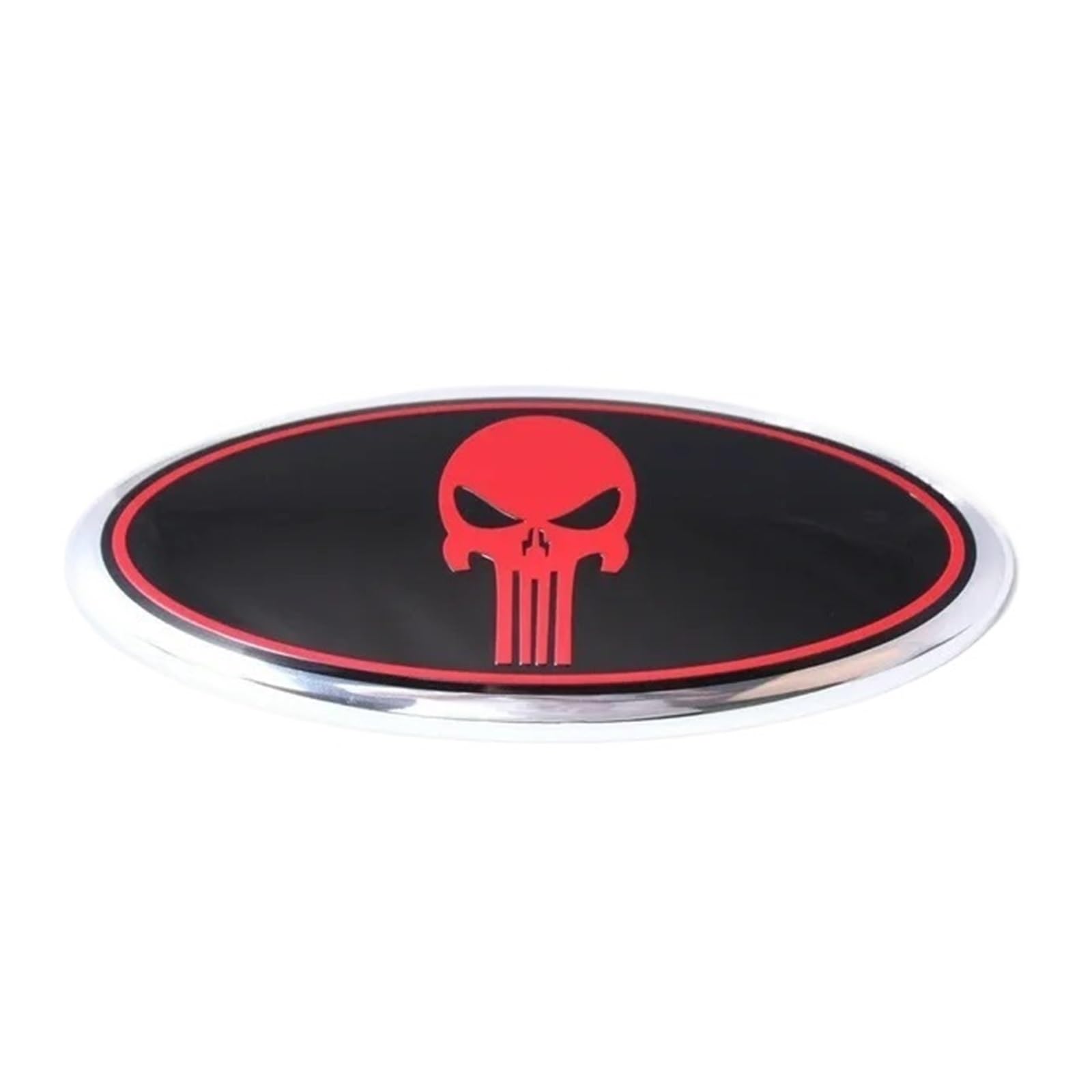 3D 7" Oval Totenkopf Logo Auto Heckklappe Typenschild Abzeichen Emblem Kompatibel mit F150 F250(Red) von SHIAIS