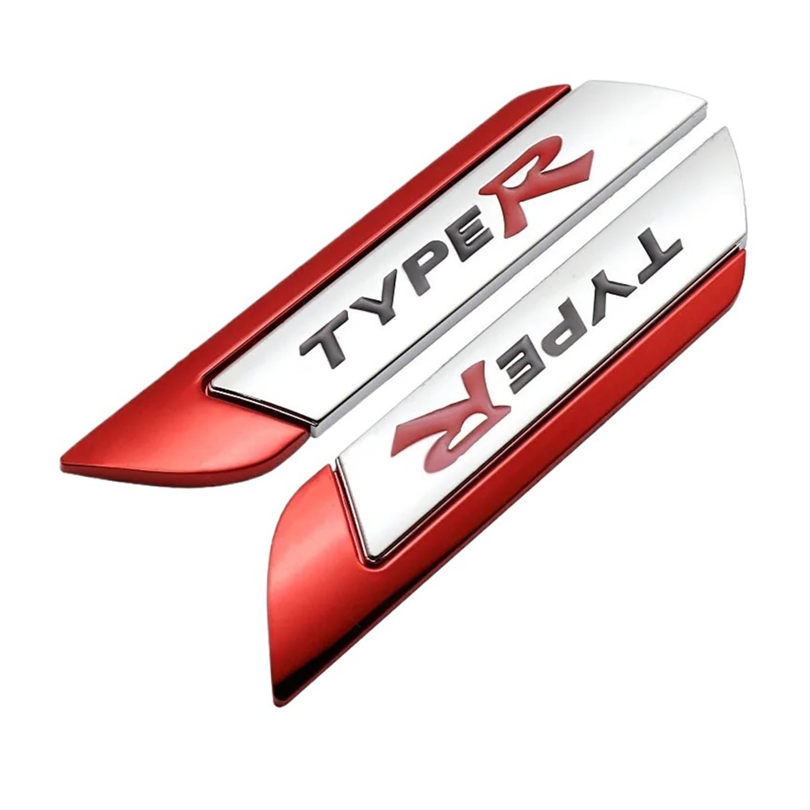 3D-Metall-Typ-R-Logo, Seiten-Auto-Emblem, Abzeichen, Aufkleber, kompatibel mit FD2 FD FA 5 Typer, Rennauto-Zubehör(Red) von SHIAIS