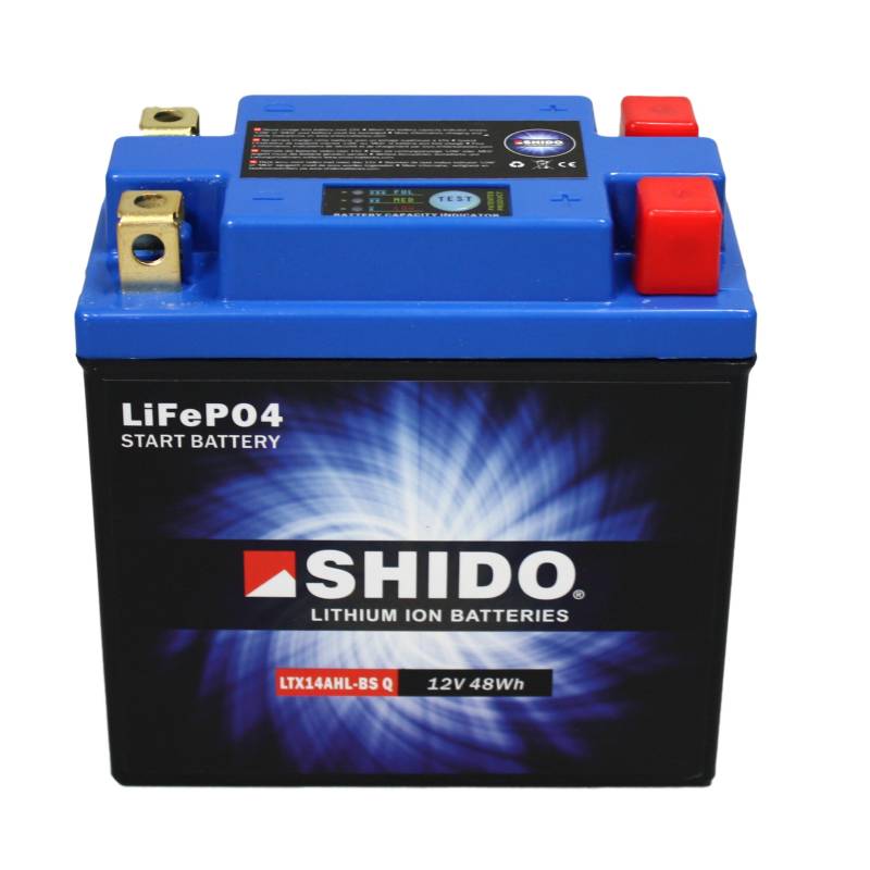 Batterie Shido Lithium LTX14AHL-BS / YTX14AHL-BS Quattro, 12V/12AH (Maße: 134x75x168) von Shido