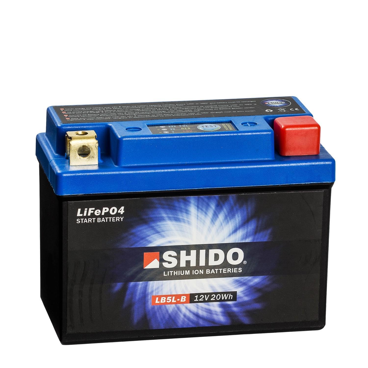 Shido Lithium Motorradbatterie LiFePO4 LB5L-B 12V von SHIDO