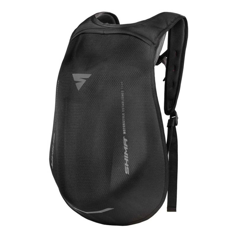 >>S H I M A<< AYRO MOTORRAD BACKPACK Aerodynamisch Verstellbarer 24-Liter Motorradrucksack Schwarz Motorrad Rucksack von SHIMA