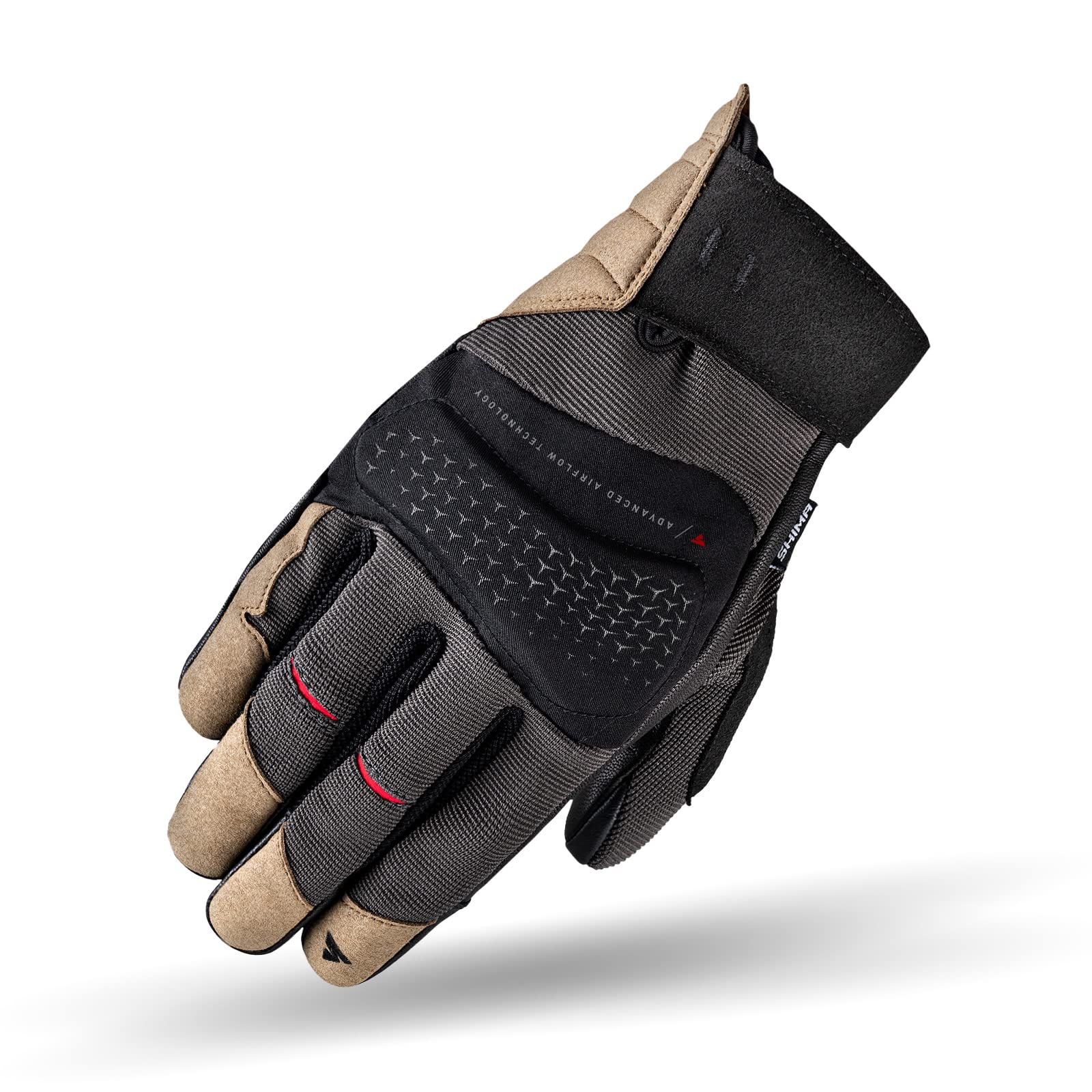 SHIMA AIR 2.0 Men Motorradhandschuhe Herren - Belüftete, Sommer Handschuhe aus Mesh mit Knöchel und Finger Protektoren, Verstärkte Handfläche (Braun, 4XL) von SHIMA