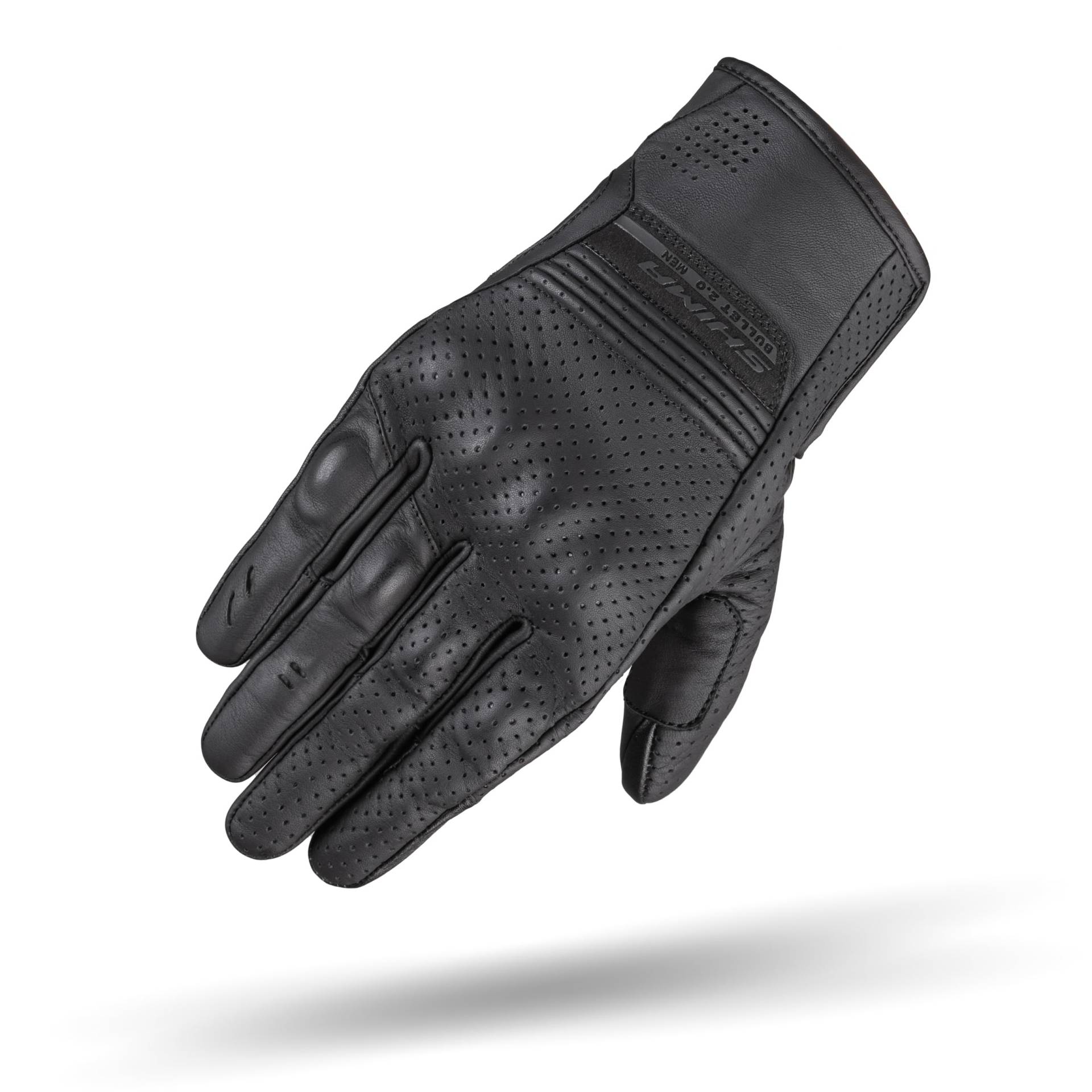 SHIMA Bullet Motorrad Handschuhe Herren Leder Kurze Sommer Motorradhandschuhe Schutz Touchscreen Stadt Lederhandschuhe Motorcycle Belüftet Verstärkt Perforiertes Leicht (Männer, Schwarz, 4XL) von SHIMA