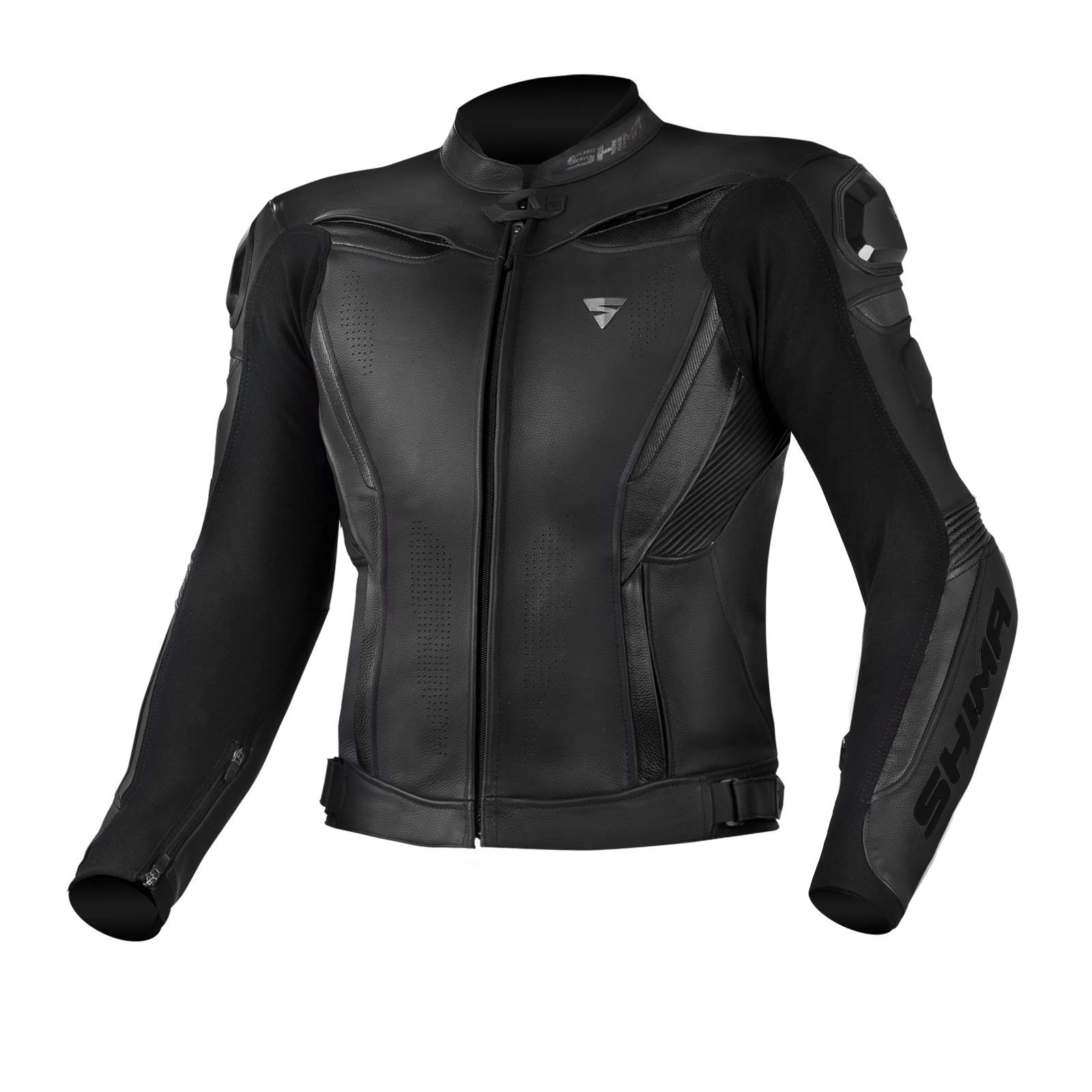 SHIMA CHASE Motorradjacke Herren -Sport Biker Lederjacke Männer Belüftet Sommer mit Schulter Schleifers, Schulter, Ellbogen und Rückenprotektoren, Verstärkte Doppelnähte (Schwarz, 48) von SHIMA