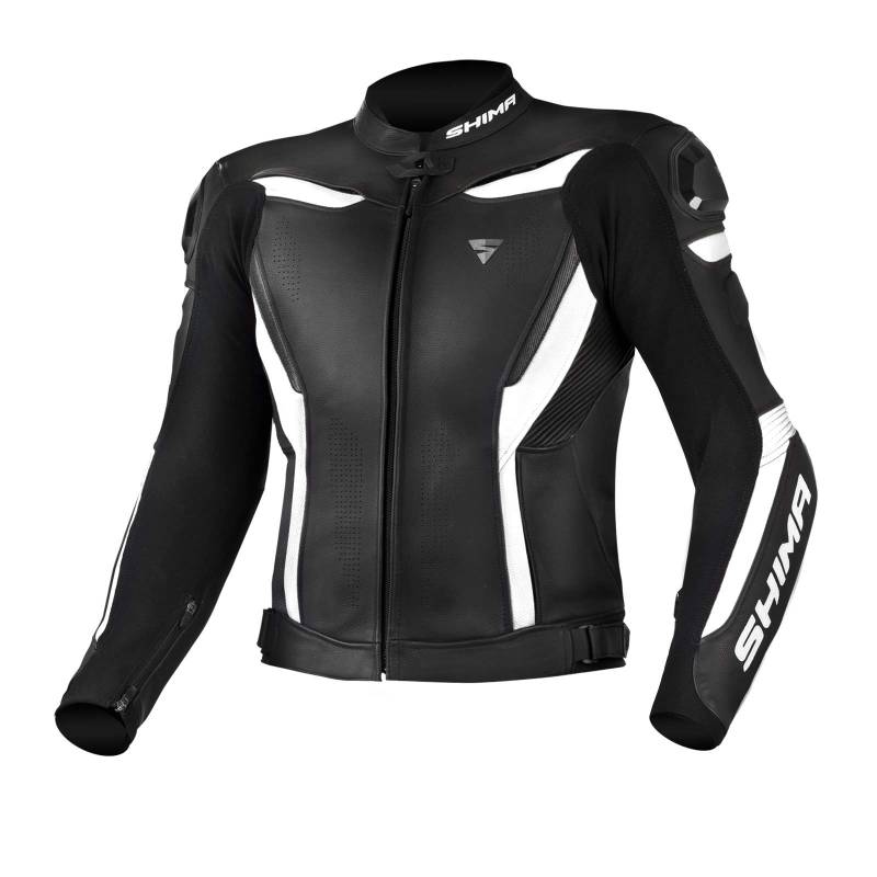 SHIMA CHASE Motorradjacke Herren -Sport Biker Lederjacke Männer Belüftet Sommer mit Schulter Schleifers, Schulter, Ellbogen und Rückenprotektoren, Verstärkte Doppelnähte (Weiß, 48) von SHIMA