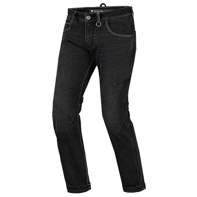 SHIMA DEVON Motorradjeans - Belüftete Elastische Slim Fit Biker Motorradhose mit FiberQL-Verstärkungen, CE Knie- und Hüftprotektoren (Herren, Schwarz, 32 LONG) von SHIMA