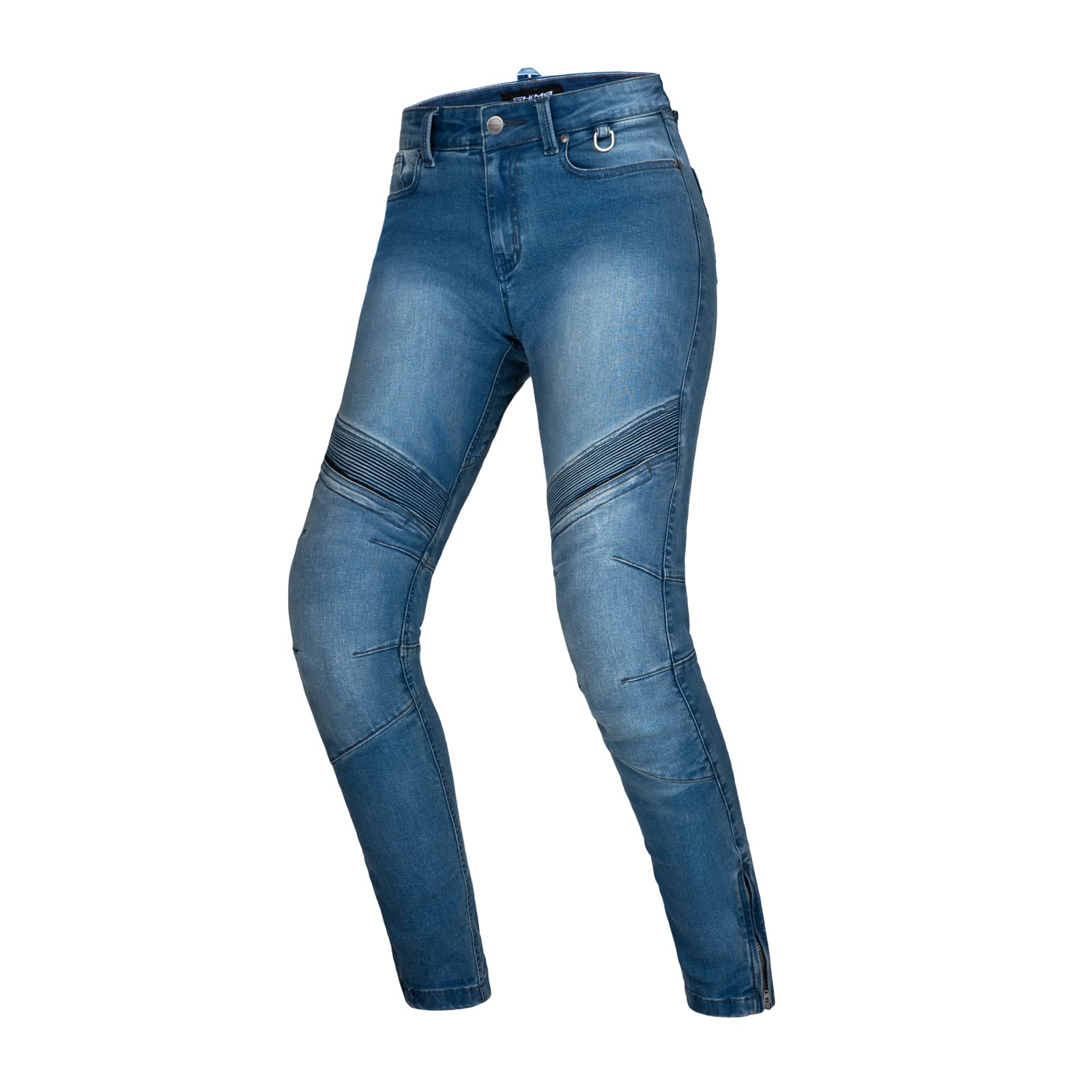 SHIMA JESS Motorrad Jeans Damen mit Protektoren Knieprotektoren Motorradhose Kurzgrößen Hosen Damenjeans Protektorenhose Textilhose Jeanshose Lang (Frauen, Blau, 26/34) von SHIMA