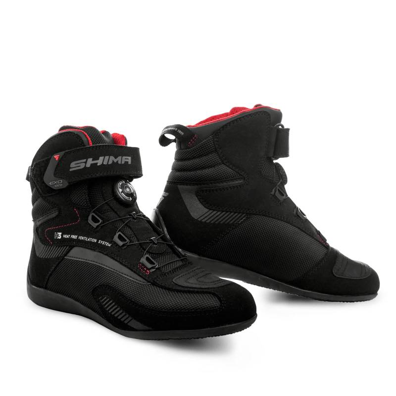 SHIMA EXO Vented Lady, Motorradschuhe für Damen - Verstärkte Straßenreitschuhe mit ATOP-Verschlusssystem, Knöchelstütze, Rutschfeste Sohle, Schaltgriff (Schwarz, 38) von SHIMA