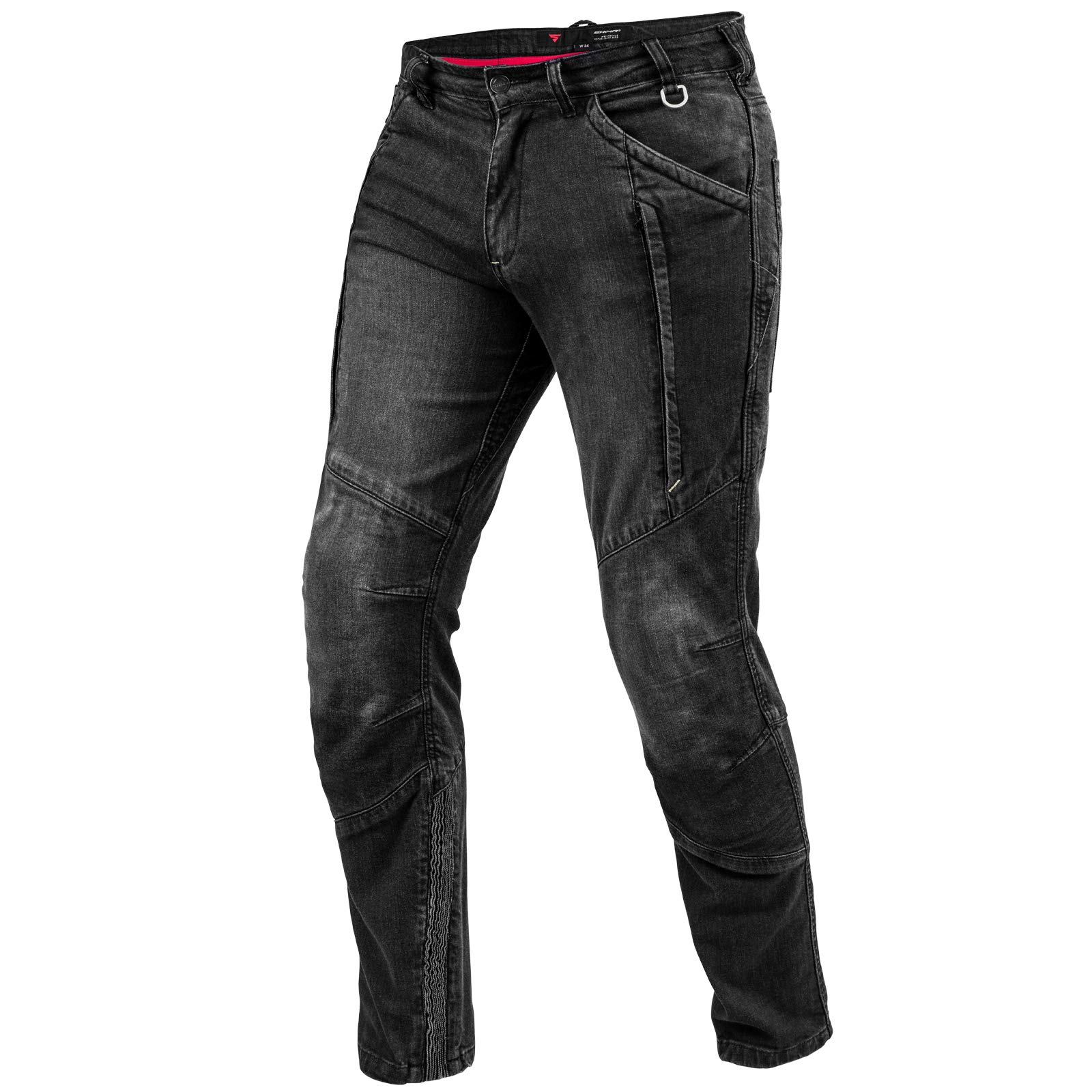 SHIMA Ghost Motorradjeans Herren - Belüftete Elastische Slim Fit Biker Motorradhose Männer mit Kevlar-Verstärkungen, Knieprotektoren (Schwarz, 38) von SHIMA