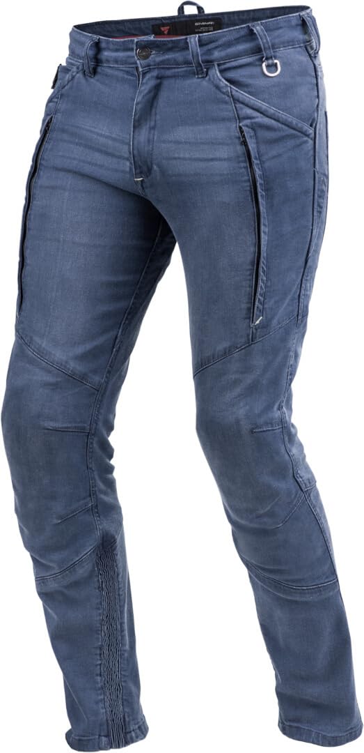 SHIMA GHOST Motorradjeans Herren - Belüftete Elastische Slim Fit Biker Motorradhose Männer mit Kevlar-Verstärkungen, Knieprotektoren (Blau, 36) von SHIMA