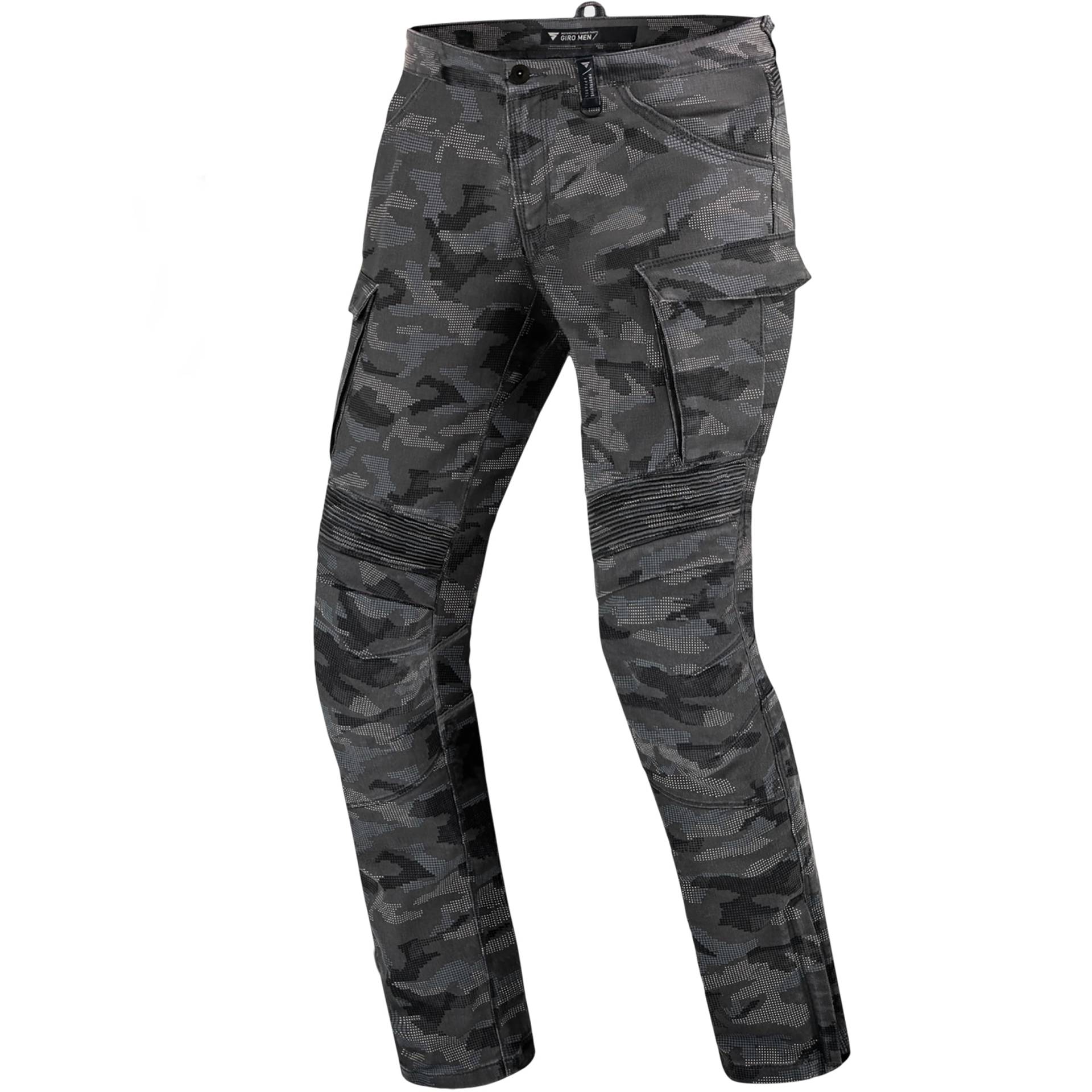 SHIMA GIRO 2.0 Motorradhose Herren - 4 Airforce Protektoren, Elastische, Slim Fit, Cargo Biker Hose mit DuraQL Aramid (Camo, 34 LONG) von SHIMA