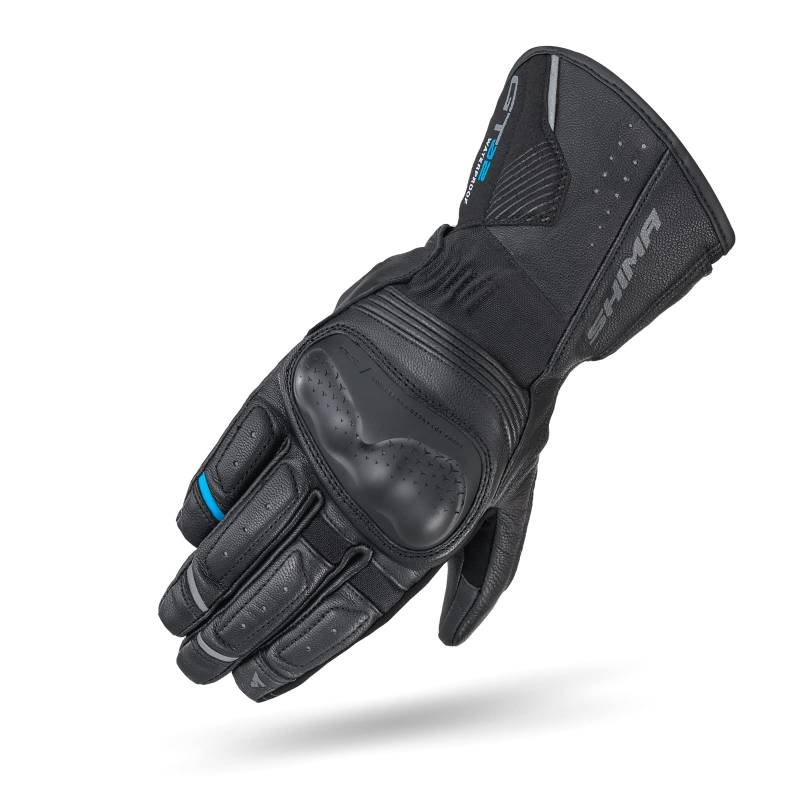 SHIMA GT-2 WP Motorradhandschuhe Herren - Ganzjährig, wasserdichte, Touchscreen, Isolierte Handschuhe mit Knöchel und Finger Protektoren, Handflächenschieber, Verstärkte Handfläche (Schwarz, XL) von SHIMA