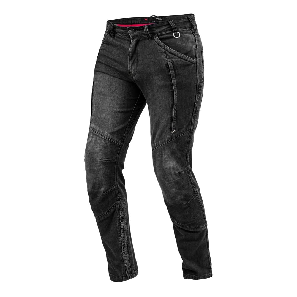 SHIMA Ghost Motorradjeans Herren - Belüftete Elastische Slim Fit Biker Motorradhose Männer mit Kevlar-Verstärkungen, Knieprotektoren (Schwarz, 32) von SHIMA