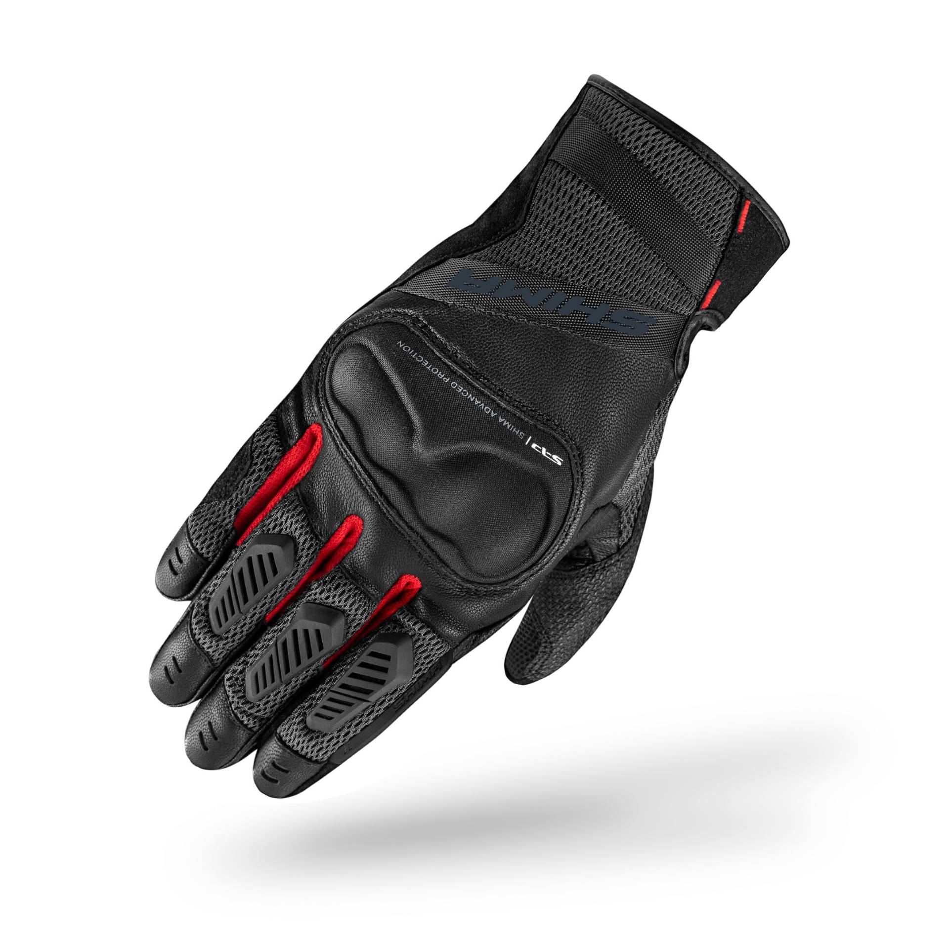 SHIMA Hero GLV Motorrad Handschuhe Herren Leder Kurze Sommer Motorradhandschuhe Schutz Touchscreen Stadt Lederhandschuhe Motorcycle Belüftet Verstärkt Perforiertes Leicht (Herren, Rot, XXL) von SHIMA