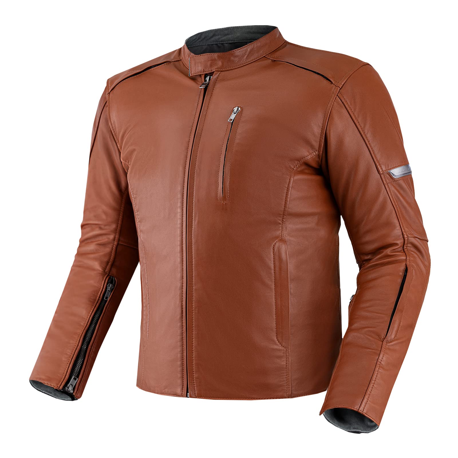 SHIMA HUNTER Motorrad Jacke Herren mit Protektoren Leder Rückenprotektor Motorradjacke Sommer Schutzjacken Lederjacke Protektorenjacke Sommerjacke Stadt Touren (Männer, Braun, 5XL) von SHIMA