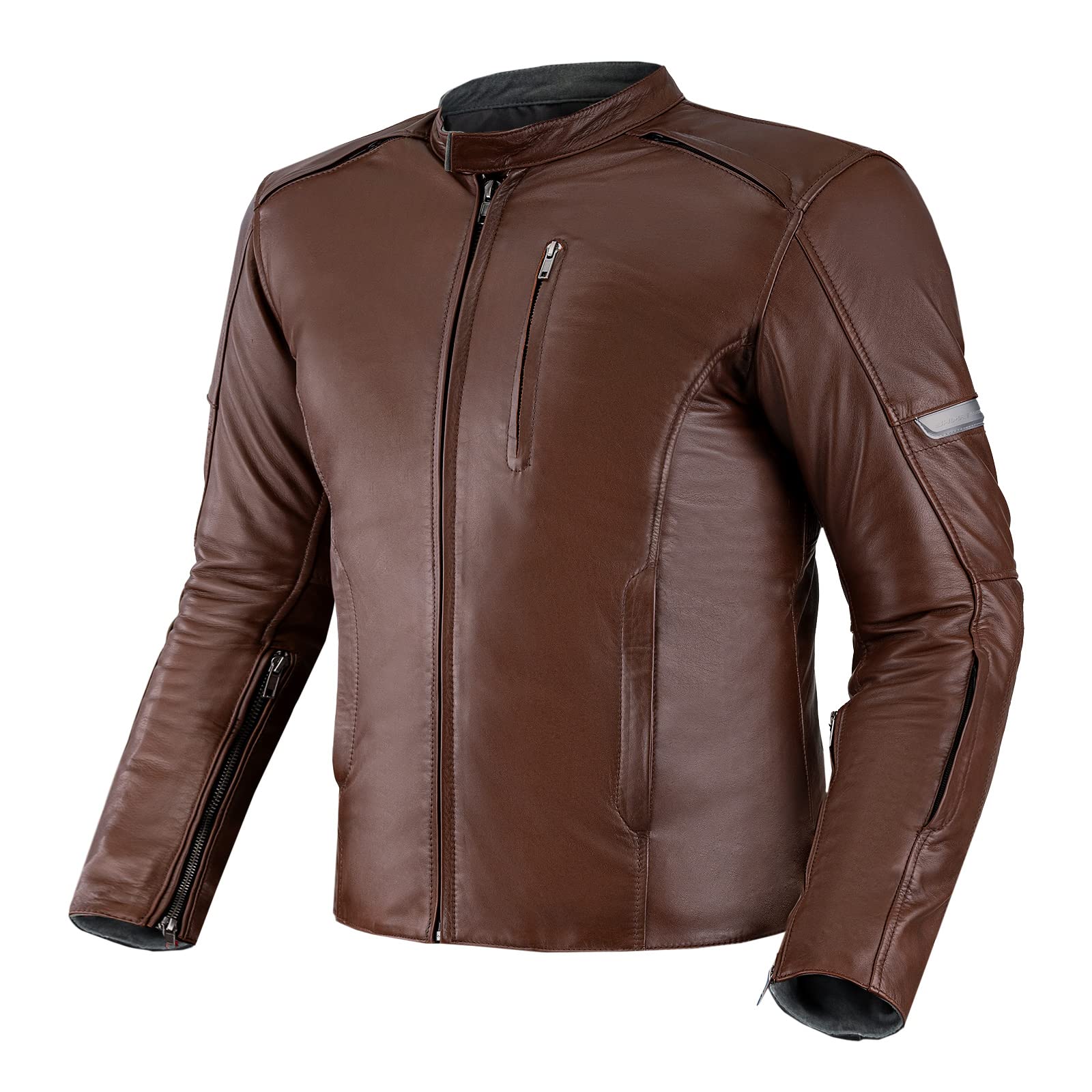 SHIMA HUNTER Motorrad Jacke Herren mit Protektoren Leder Rückenprotektor Motorradjacke Sommer Schutzjacken Lederjacke Protektorenjacke Sommerjacke Stadt Touren (Männer, Dunkelbraun, 5XL) von SHIMA