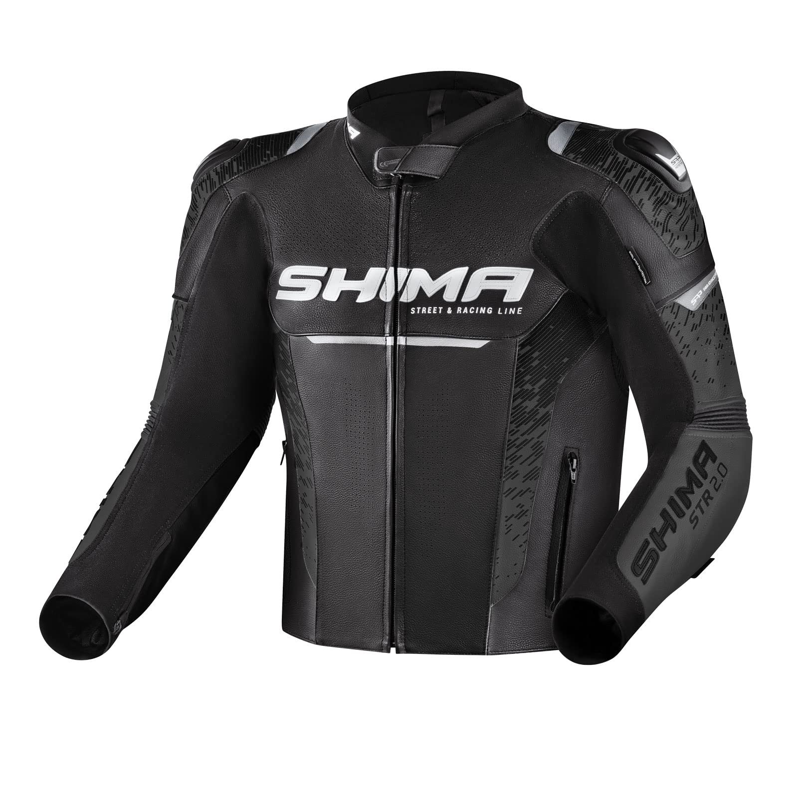 SHIMA Herren STR 2.0 Motorradjacke, Schwarz, 46 von SHIMA