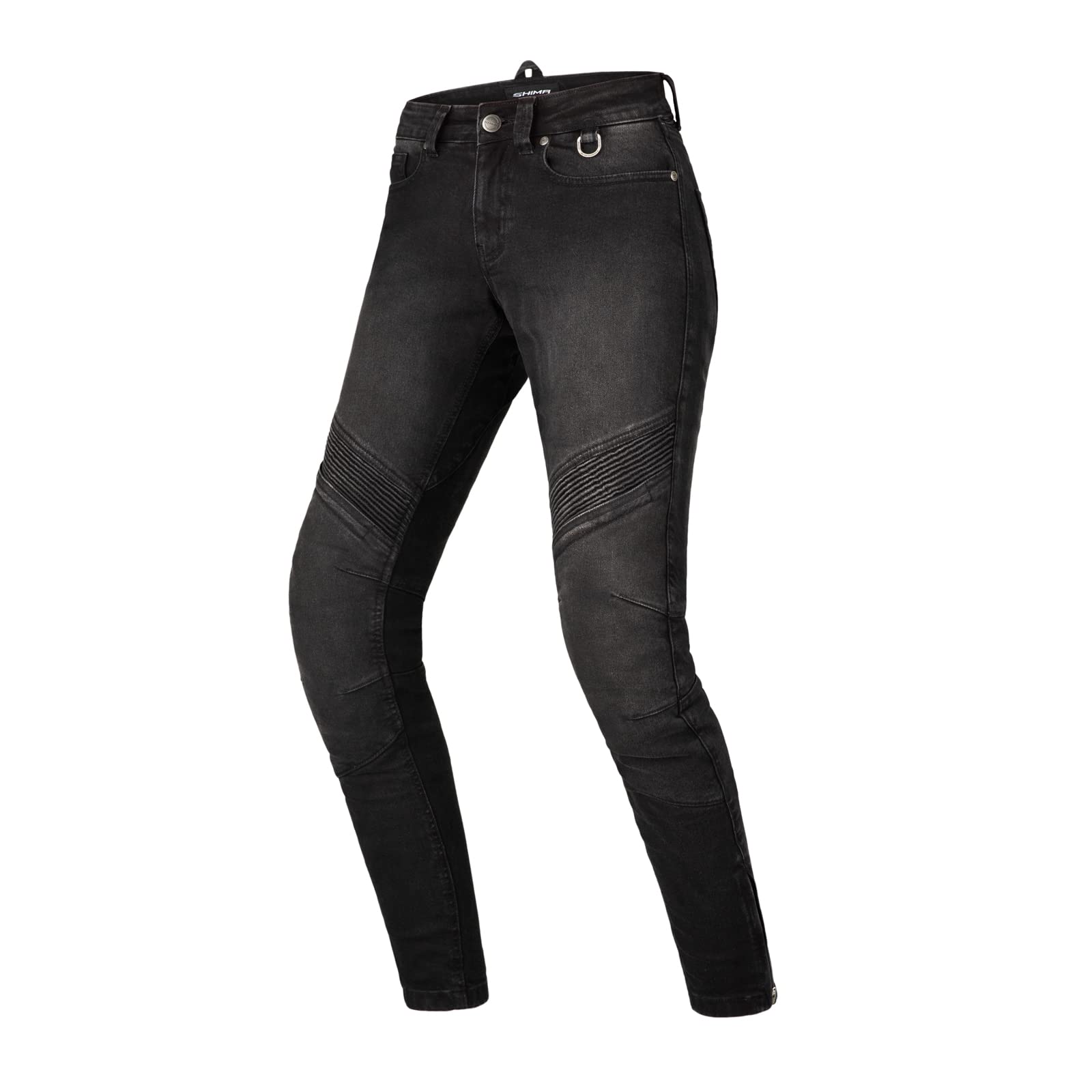 SHIMA JESS BLACK, Modern Jeans mit Protector Classic Slim Duralid Motorradhose für Frauen (24, Schwarz) von SHIMA