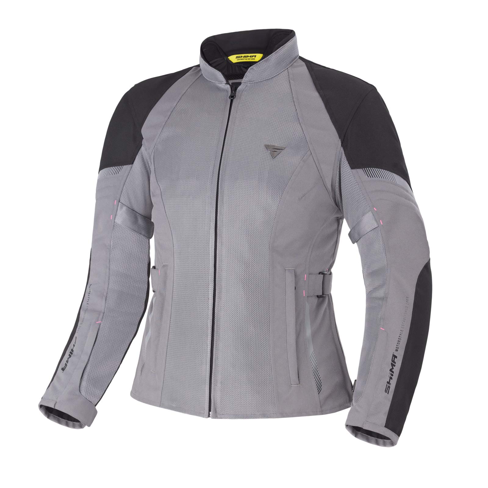 SHIMA JET - Atmungsaktive MESH-Paneele, Wasserdichte, Herausnehmbare Membrane, Level 2 Rückenprotektor inklusive, Erweiterte Einstellmöglichkeiten (Jacke Damen, Grau, M) von SHIMA