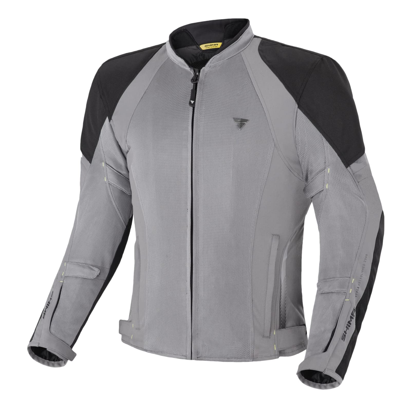 SHIMA JET - Atmungsaktive MESH-Paneele, Wasserdichte, Herausnehmbare Membrane, Level 2 Rückenprotektor inklusive, Erweiterte Einstellmöglichkeiten (Jacke Herren, Grau, XL) von SHIMA