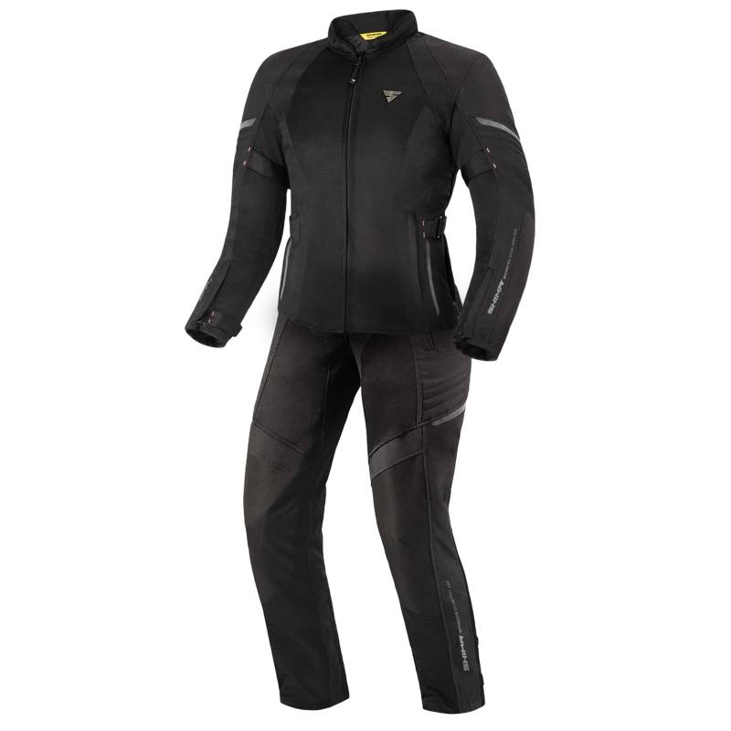 SHIMA JET Motorradkombi Damen - Atmungsaktive Sommer Mesh Motorcycle Stadt Textiljacke Männer mit Wasserdichter Membran, CE Schulter Ellbogen und Rücken Protektoren, Breitenverstellung (Schwarz, S) von SHIMA