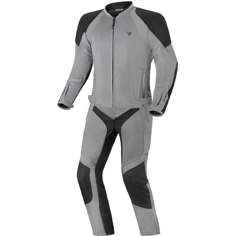 SHIMA JET Motorradkombi Herren - Atmungsaktive Sommer Mesh Motorcycle Stadt Textiljacke Männer mit Wasserdichter Membran, CE Schulter Ellbogen und Rücken Protektoren, Breitenverstellung (Grau, 3XL) von SHIMA