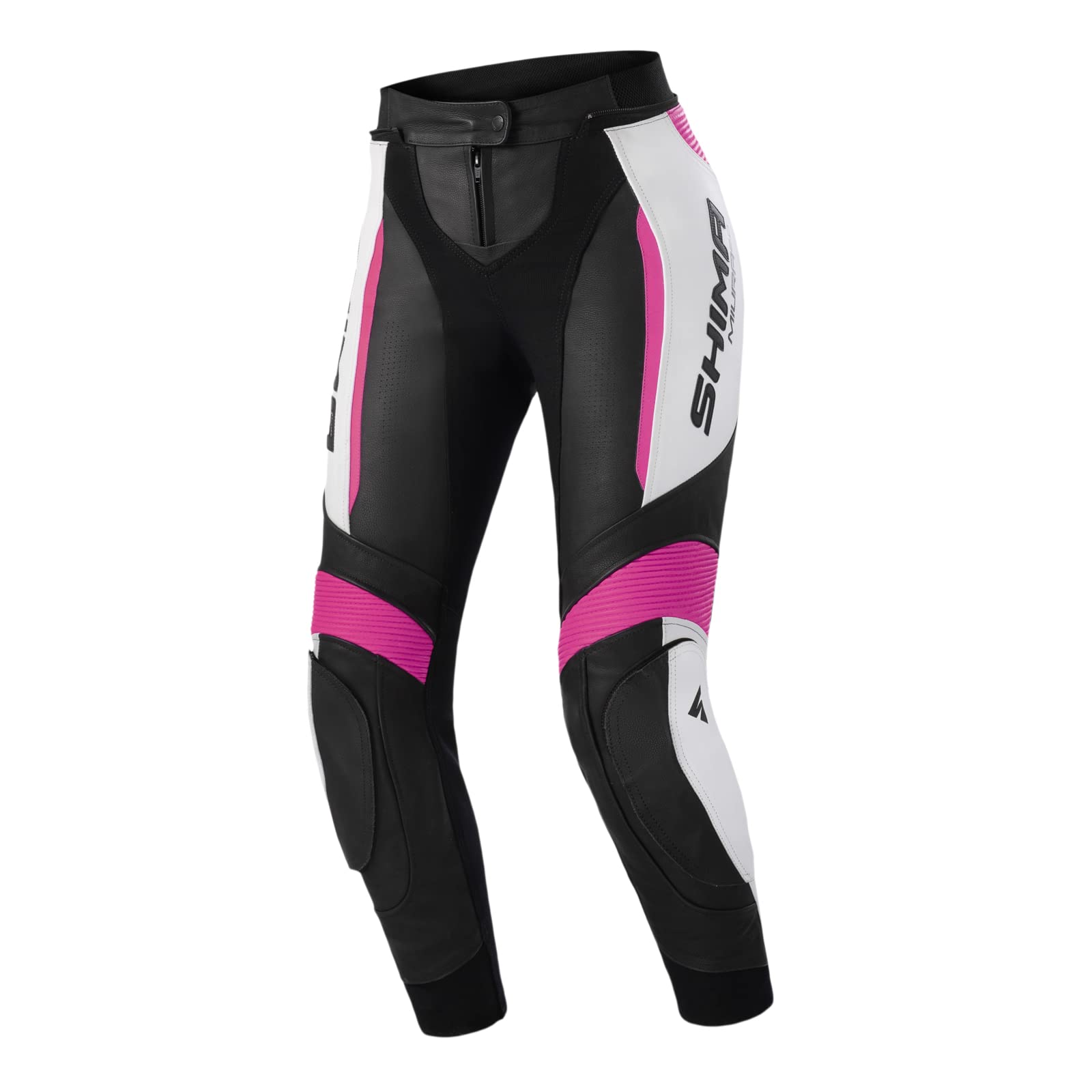 SHIMA Miura 2.0 Motorradhose - Leder, Damen, Sporthose mit Hüft- und Knieprotektoren, perforiertes Leder, elastische Einsätze, für 2-teilige Kombi (36, Rosa) von SHIMA