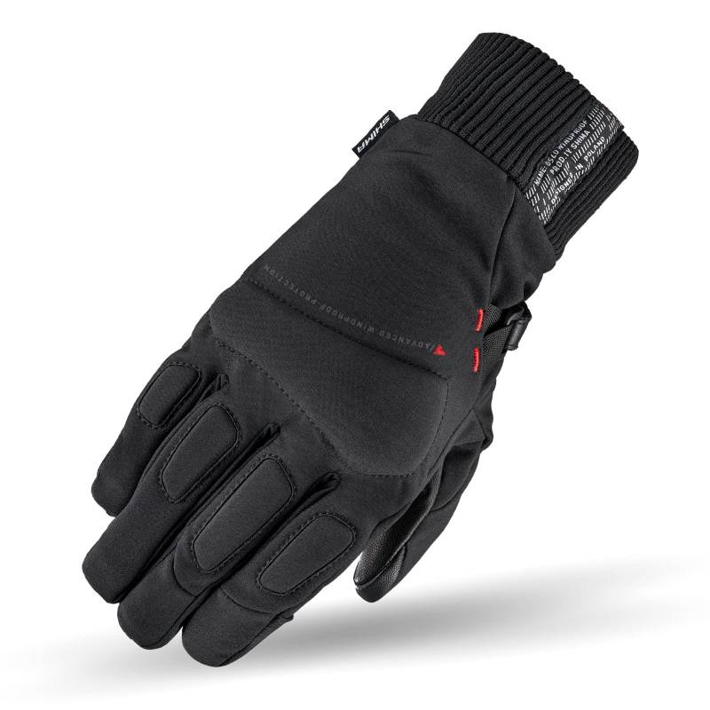 SHIMA OSLO WIND MEN Motorradhandschuhe Herren - Ganzjährig Touchscreen Handschuhe mit Knöchelprotektor, Handgelenk und Finger Aufpralldämpfer, Visierwischer (Schwarz, L) von SHIMA