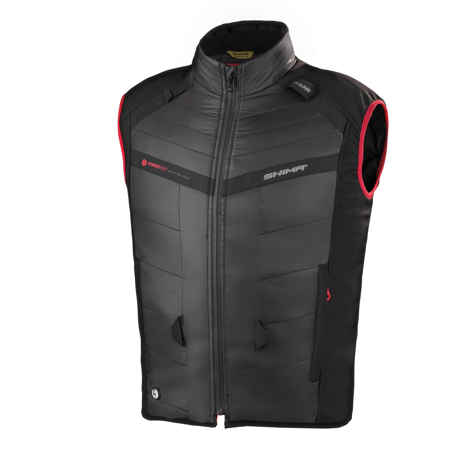 SHIMA POWERHEAT - Heizweste, 3 Temperatureinstellungen Elektrische USB-Heizjacke für Männer Frauen, Windresistente warme Winterkleidung für Motorrad Outdoor (Schwarz, XL) von SHIMA