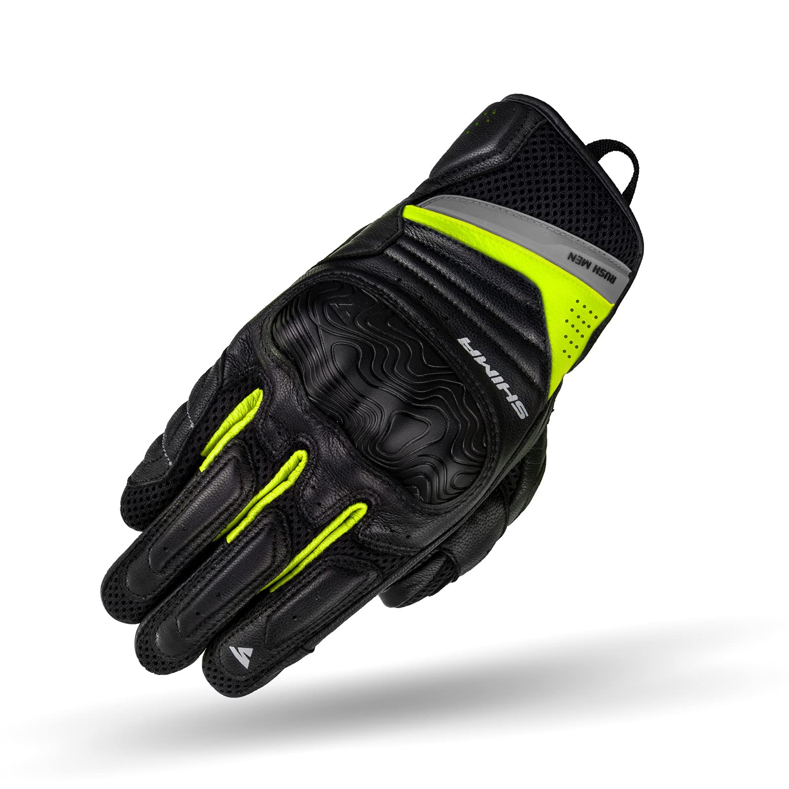 SHIMA RUSH Motorradhandschuhe - Atmungsaktive, Verstärkte, Stadt, Sommer, Touchscreen Handschuhe mit Knöchelprotektor, Handgelenk und Finger Aufpralldämpfer (Herren, Fluo, L) von SHIMA