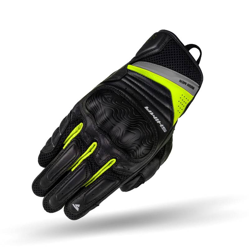 SHIMA RUSH Motorradhandschuhe - Atmungsaktive, Verstärkte, Stadt, Sommer, Touchscreen Handschuhe mit Knöchelprotektor, Handgelenk und Finger Aufpralldämpfer (Herren, Fluo, XL) von SHIMA