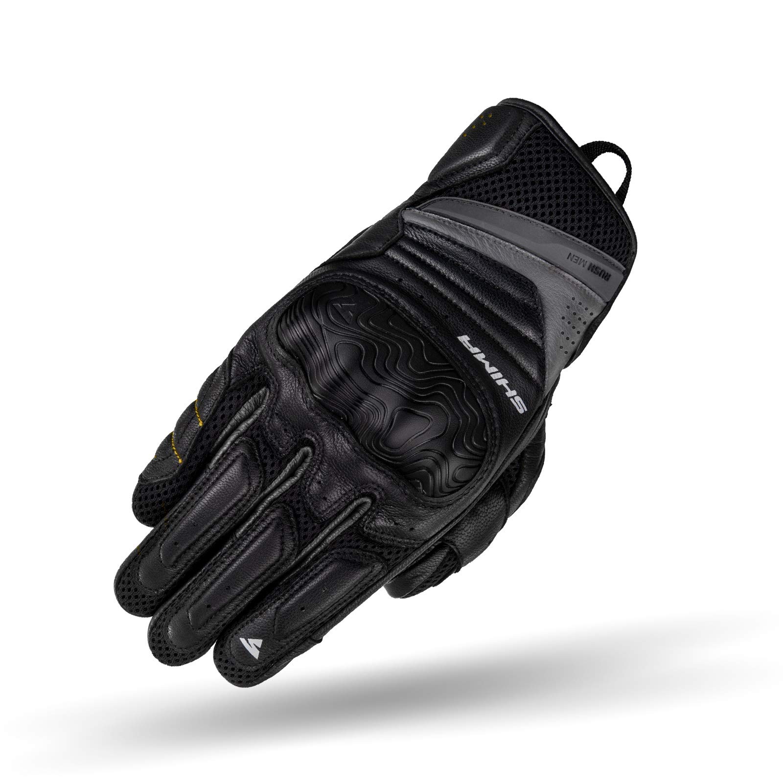 SHIMA RUSH Motorradhandschuhe - Atmungsaktive, Verstärkte, Stadt, Sommer, Touchscreen Handschuhe mit Knöchelprotektor, Handgelenk und Finger Aufpralldämpfer (Herren, Schwarz, 3XL) von SHIMA