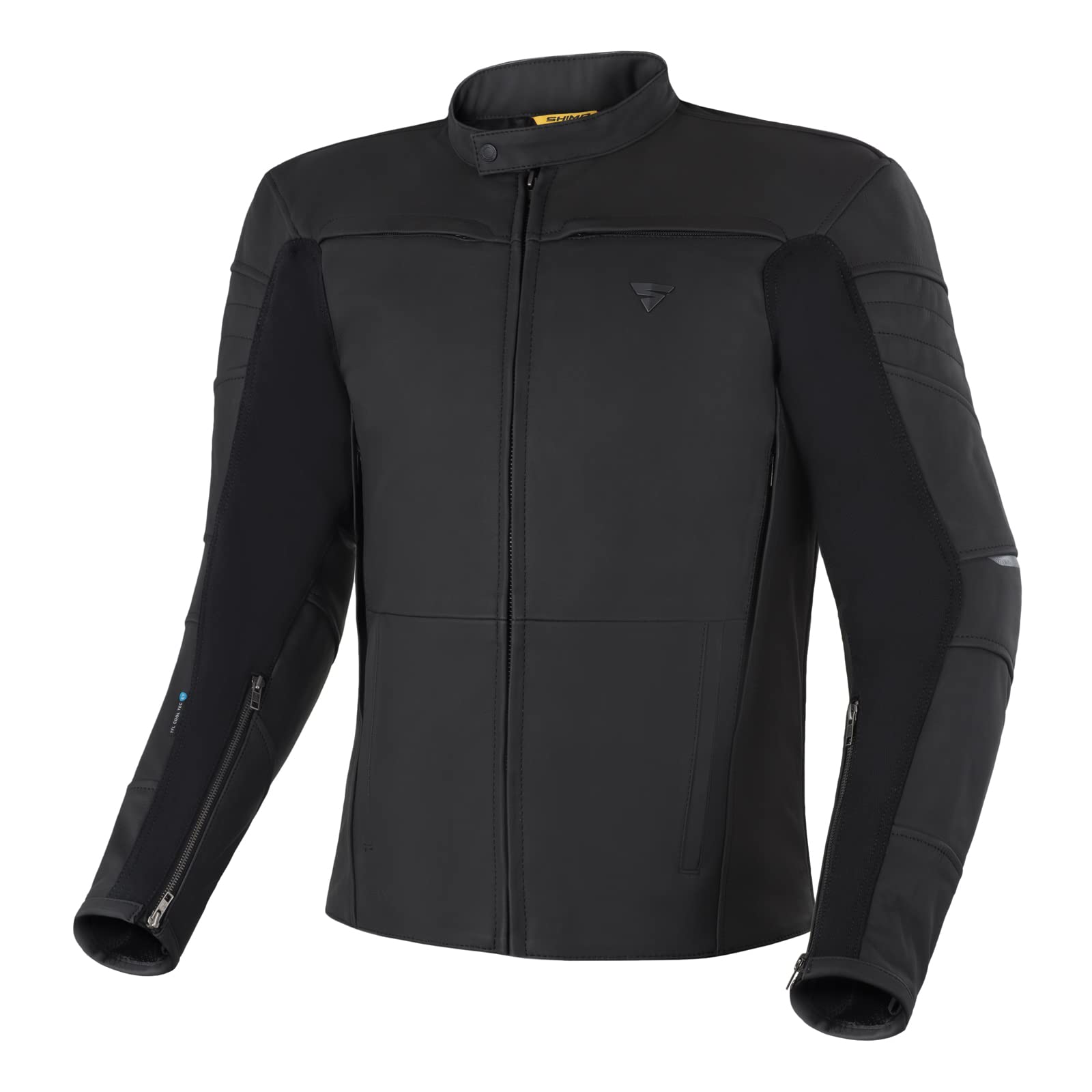 SHIMA SHADOW TFL Motorradjacke Herren | Premium Biker-Lederjacke Belüftet mit CE Rücken, Schulter und Ellbogen Protektoren, verstärkte Doppelnähte, TFL-Kühltechnik (Schwarz, L) von SHIMA