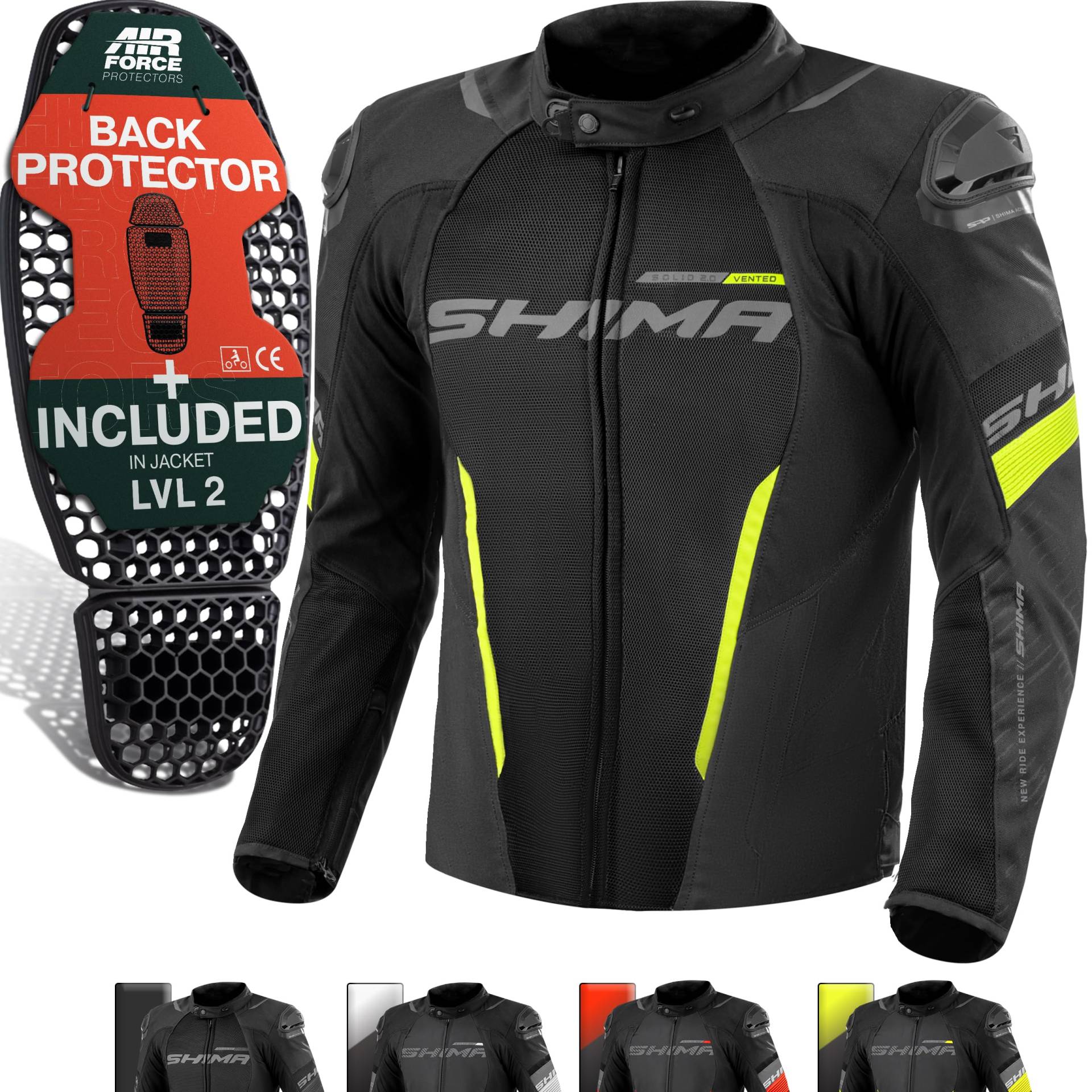 SHIMA Herren Solid 2.0 Motorradjacke, Fluo/Belüftet, 3XL EU von SHIMA