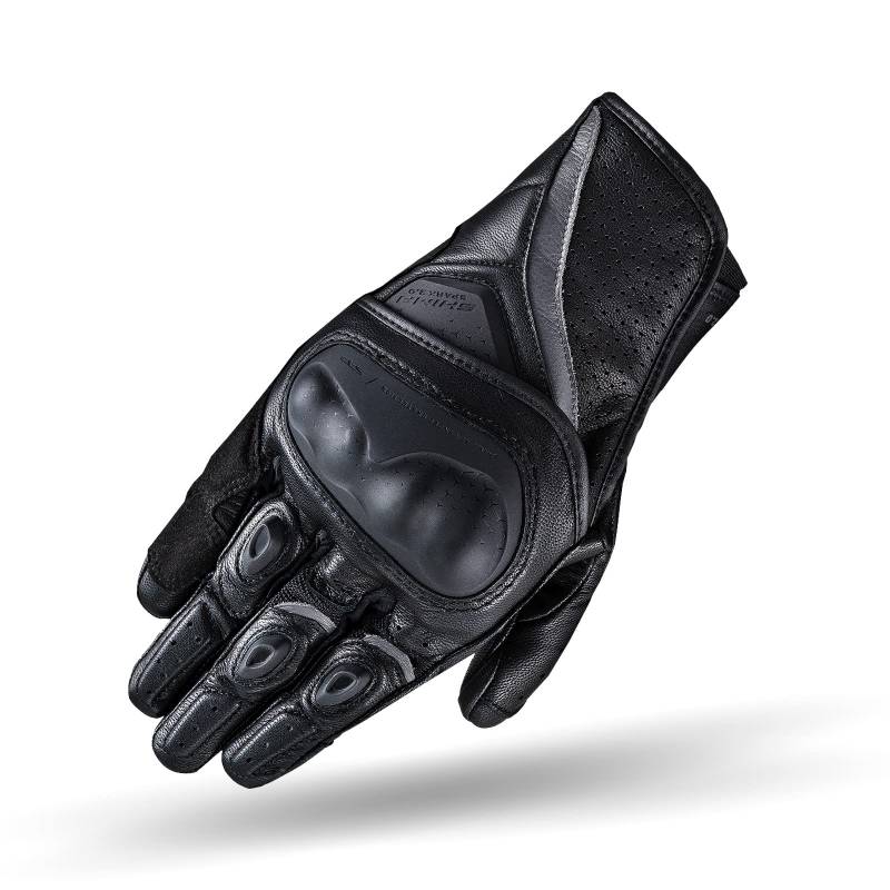 SHIMA SPARK 2.0 Motorradhandschuhe Herren | Touchscreen, Sommer, Sport Leder Handschuhe mit TPU Knöchelprotektor, Handflächen- und Fingerschieber, Verstärkte Handfläche (Schwarz, XXL) von SHIMA