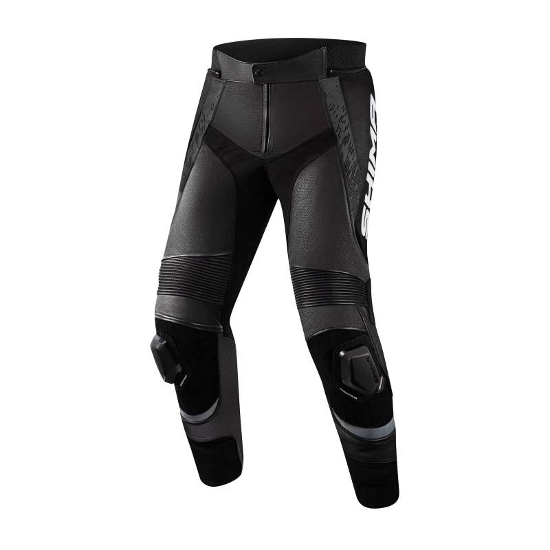 SHIMA STR 2.0 Motorradhose Herren mit Protektoren Leder Knieprotektoren Motorradkombi Motorrad Hosen Lederkombi Motorradjacke Sport Lederhosen (Hose, Schwarz, 52) von SHIMA