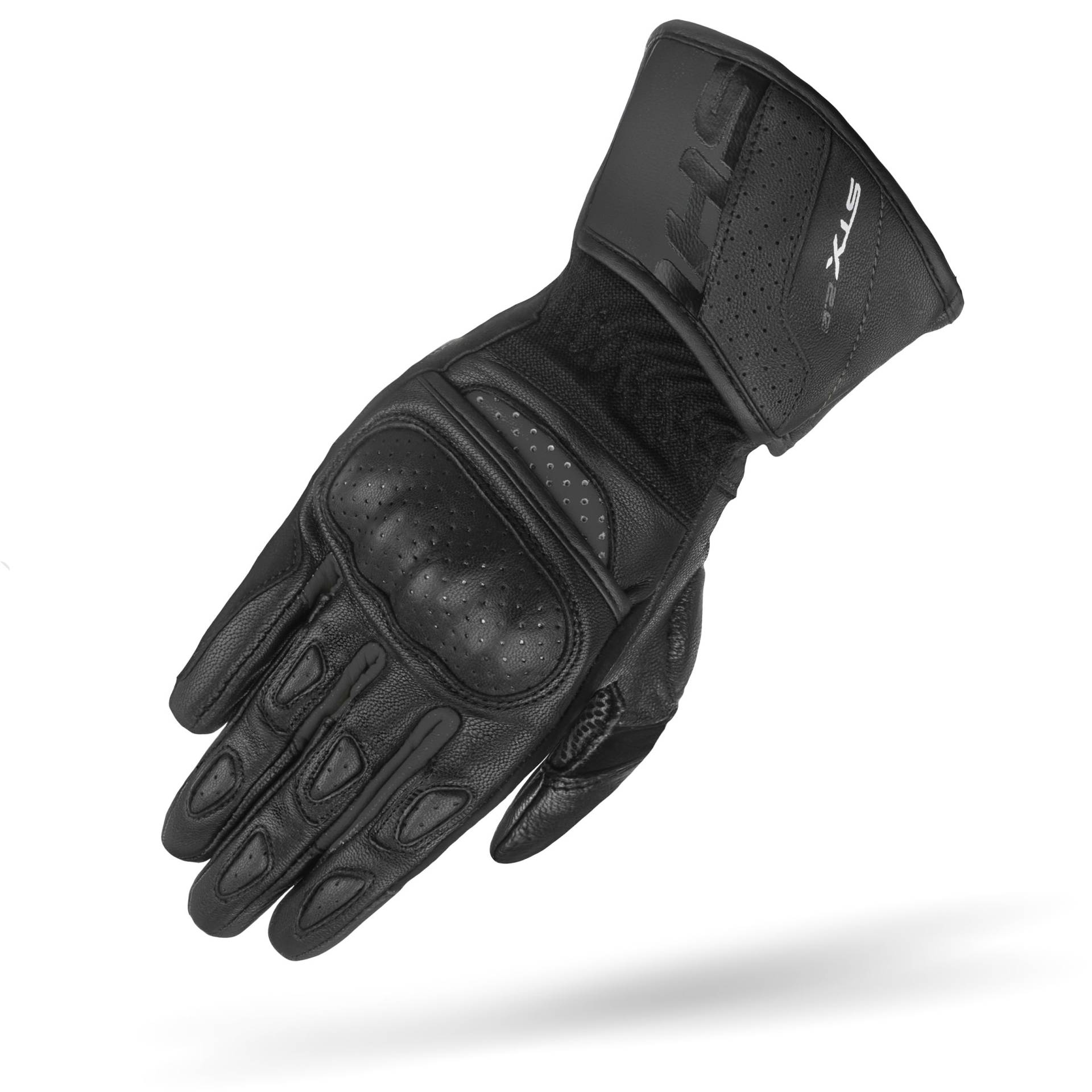 SHIMA STX Motorrad Handschuhe Herren Leder Lange Sommer Motorradhandschuhe Schutz Touchscreen Touren Lederhandschuhe Motorcycle Belüftet Verstärkt Scheibenwischer (Männer, Schwarz, L) von SHIMA