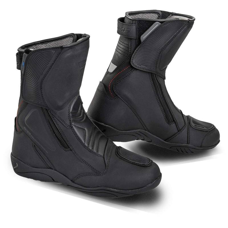 SHIMA TERRA LADY , Motorradsteifel Damen | Verstärkte Leder Motorradschuhe mit Seitlichem Reißverschluss, Knöchelstütze, Anti Rutsch Sohle, Schaltgriff (Schwarz, 40) von SHIMA