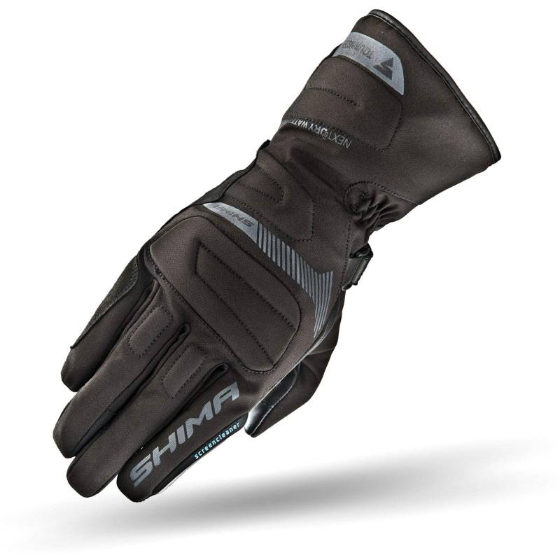 SHIMA TOURING DRY, Motorradhandschuhe Wasserdichte Warme Handschuhe mit Protektoren Motorrad Winter Vollfinger Leder Motorrad (S, Schwarz) von SHIMA