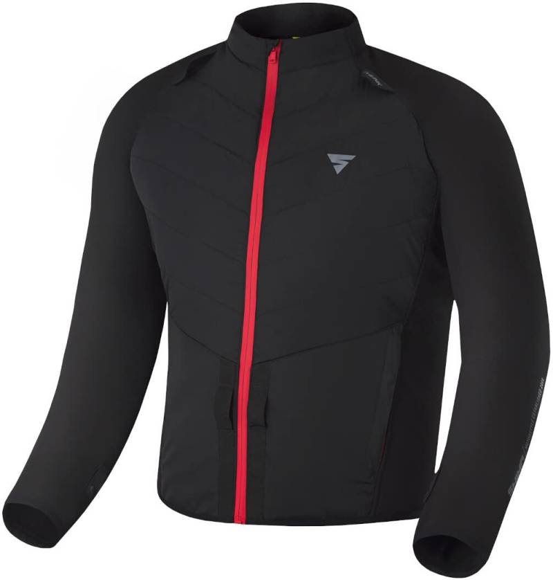 SHIMA WARMUP Herren Motorradjacke - Steppjacke mit Isolationsschicht und winddichtem Gewebe an den Ärmeln (Schwarz, L) von SHIMA