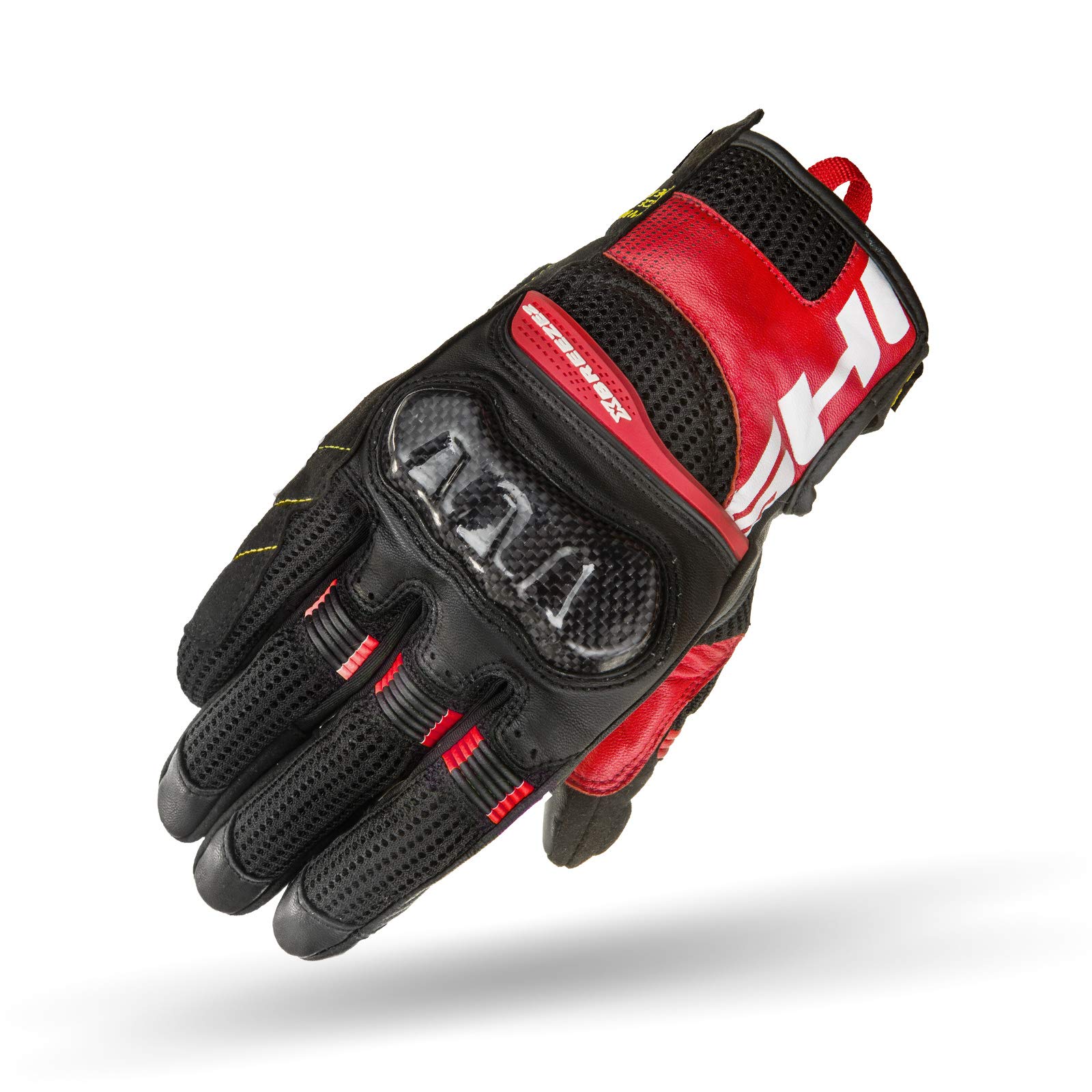 SHIMA X-BREEZE 2 RED, Sommer Herren Mesh Kurze Motorradhandschuhe (Rot, L) von SHIMA