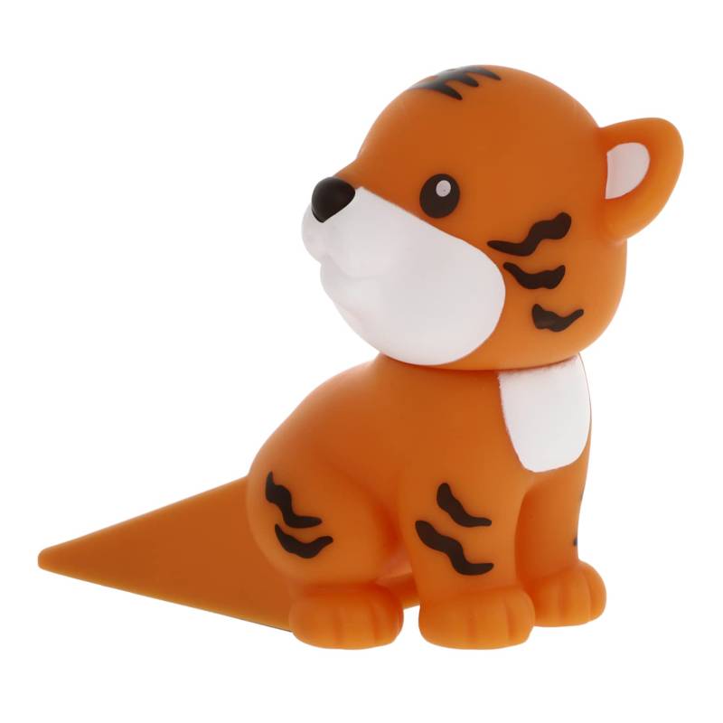 SHINEOFI 1 Stück Tiger Türstopper Schöner Türstopper Heimdekoration Hund Kommerziell Cartoon-türstopper Im Freien Bausatz Scheune Tiere Drinnen Fenster Wandschutz Saugfähig Orange Pvc von SHINEOFI